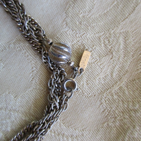 Vintage Monet Goldtone Chain Link Beaded Necklace - Picture 4 of 5